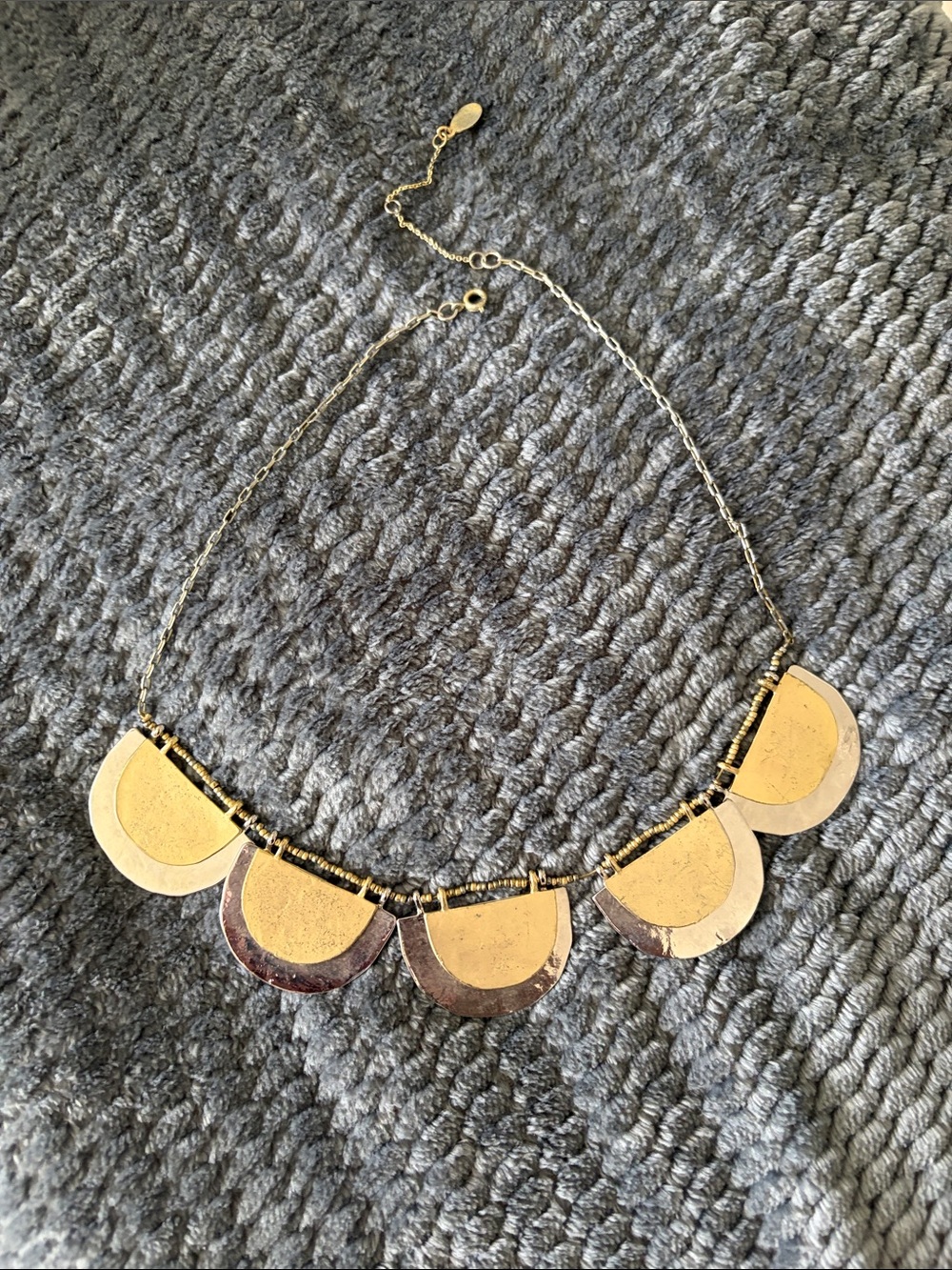 Gold-Tone Semi-Circle Pendant Statement Necklace